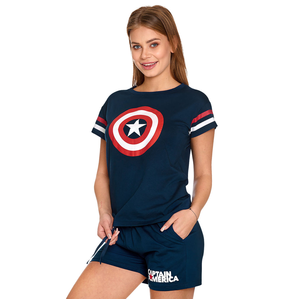 Produktbild Captain America - Shield Logo Pyjamas kort dam