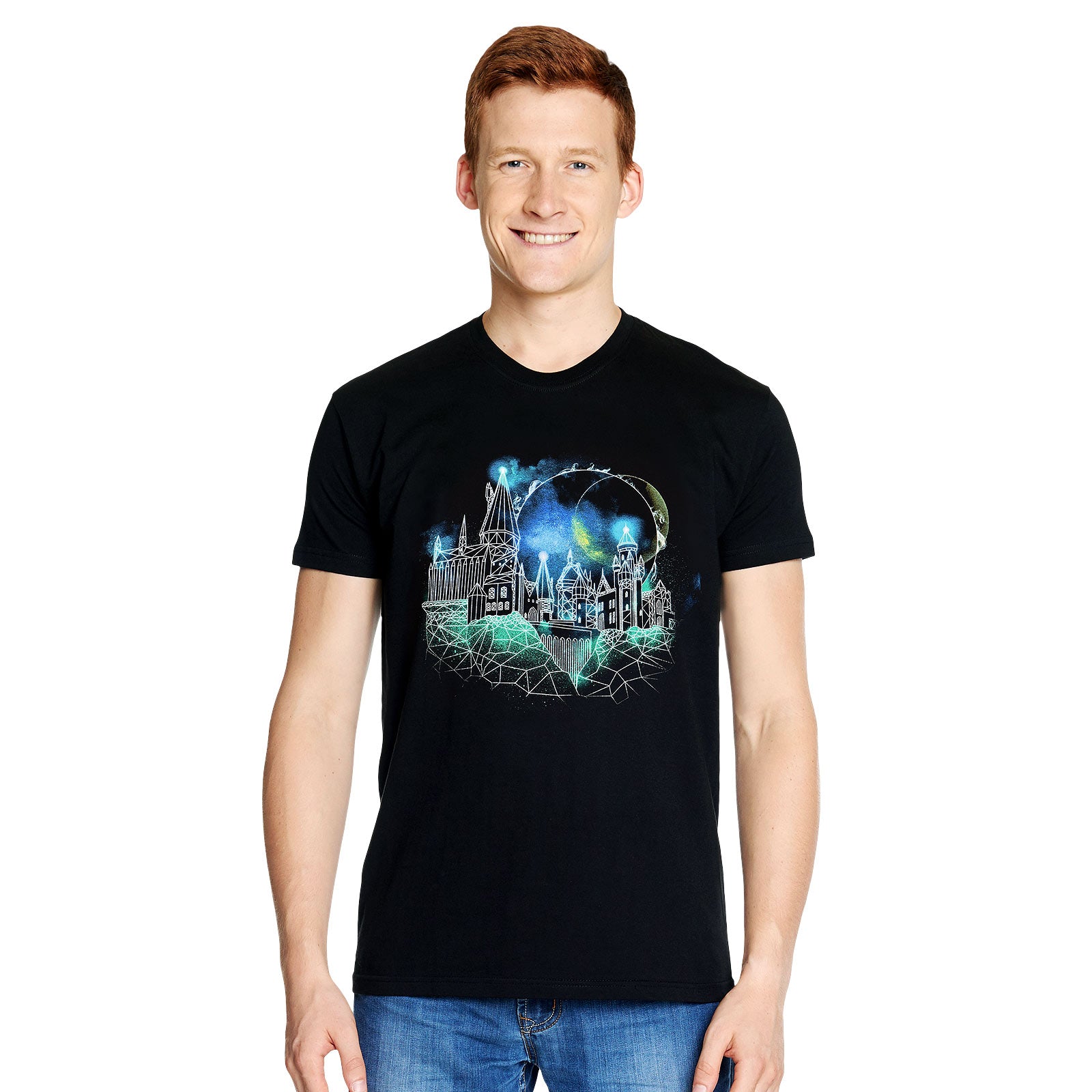 Produktbild Harry Potter - Hogwarts at Night Sketch T-shirt svart