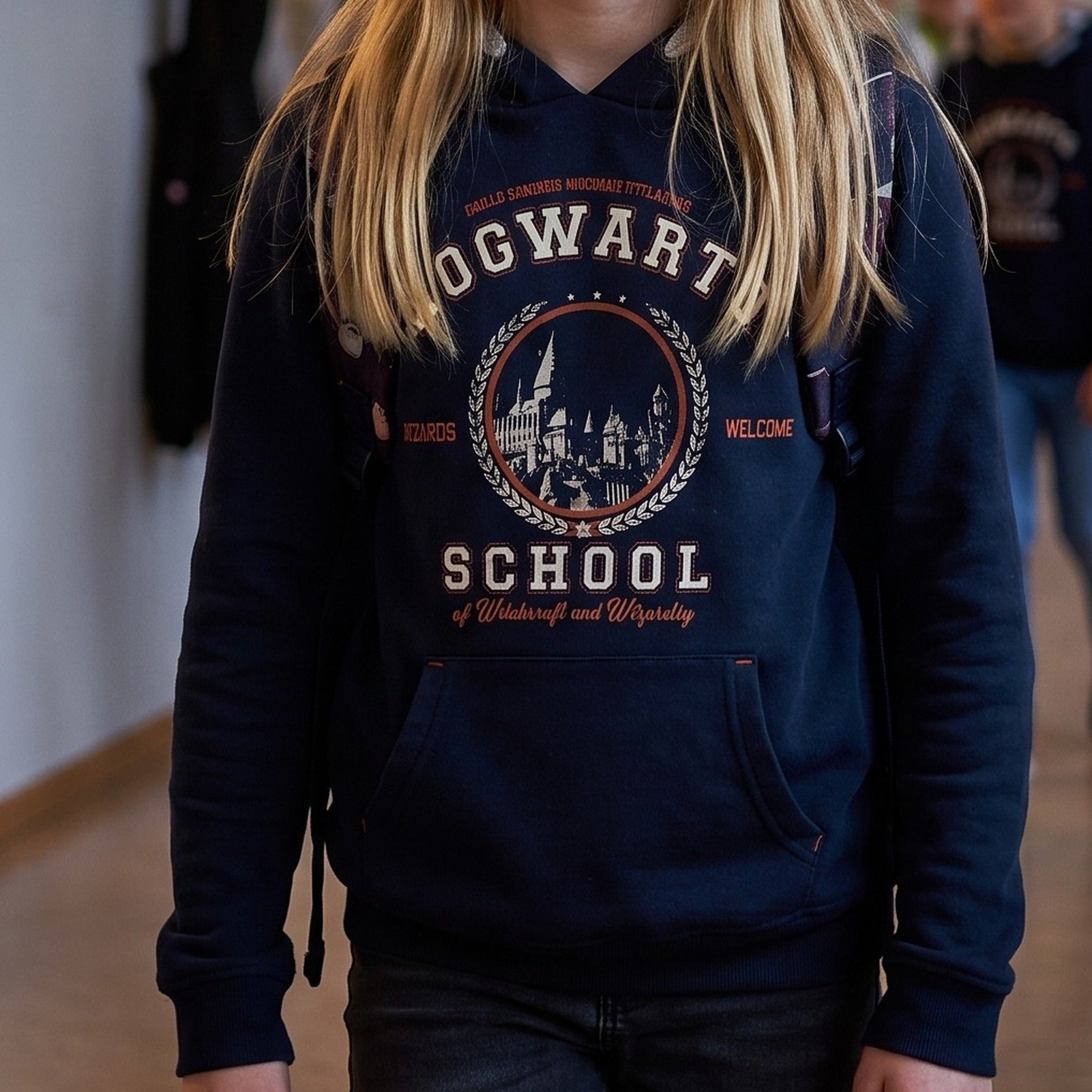 Produktbild Harry Potter - Hogwarts School Barn Hoodie Blå