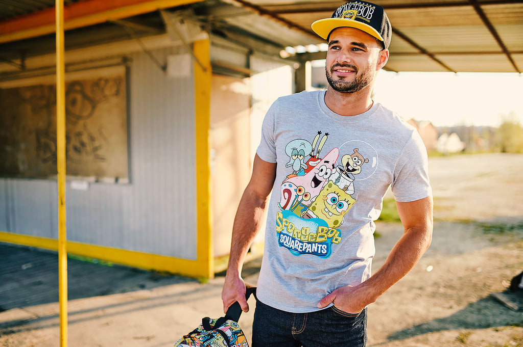 Produktbild SpongeBob - Friends Together T-shirt grå