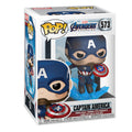 Produktbild Avengers - Captain America Mjölnir & Broken Shield Endgame Funko Pop figur med vickande huvud