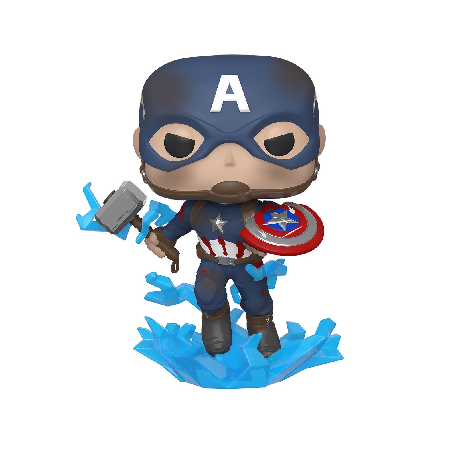 Produktbild Avengers - Captain America Mjölnir & Broken Shield Endgame Funko Pop figur med vickande huvud