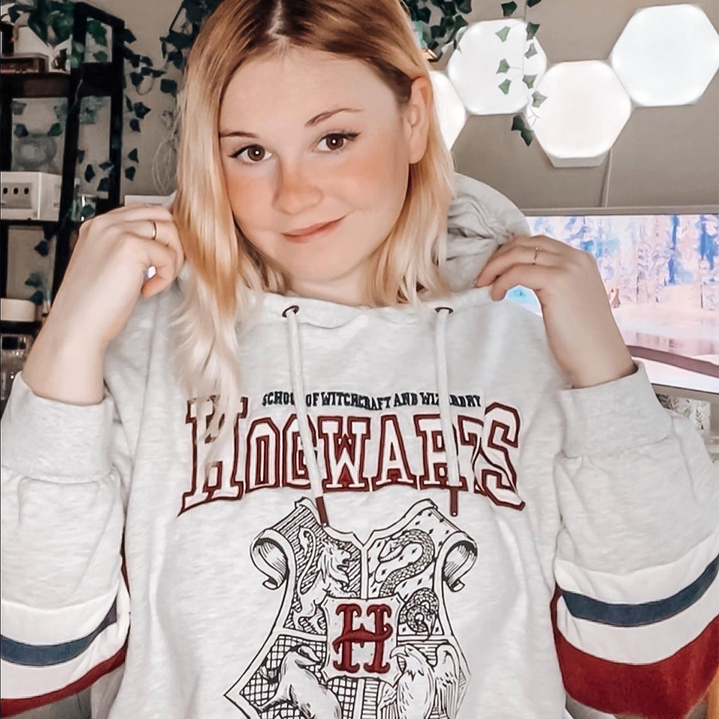 Product image Harry Potter - Hogwarts School Crop Hoodie Women's Grey