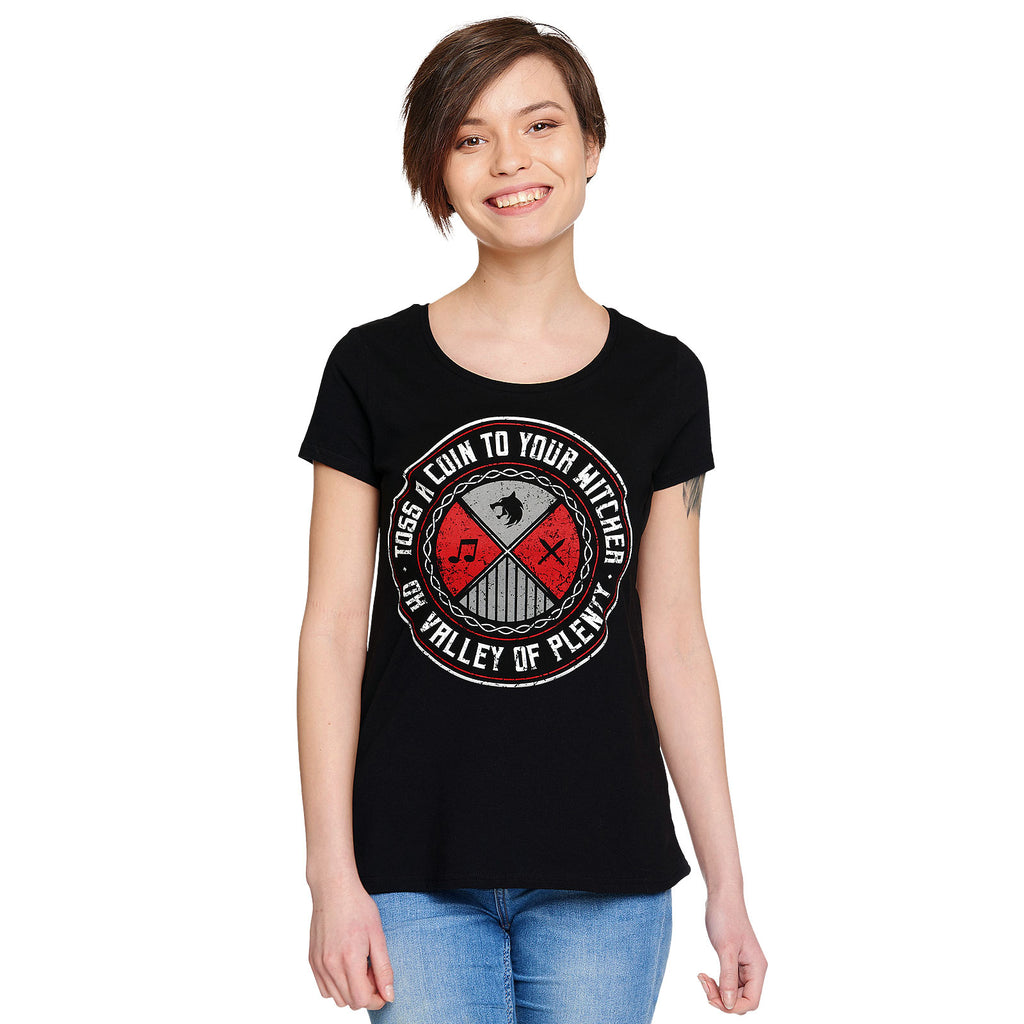 Produktbild Toss a Coin dam T-shirt för Witcher-fans svart