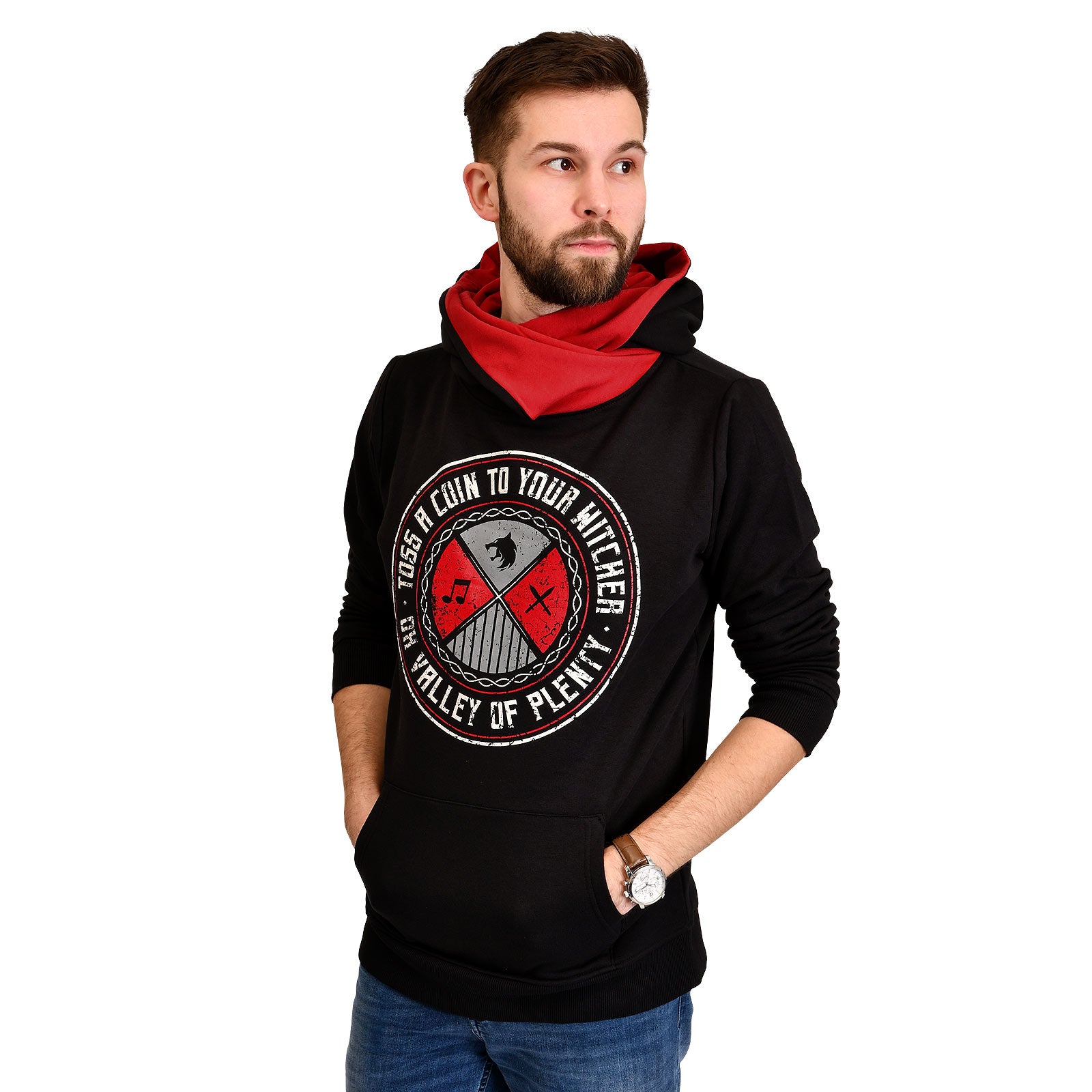 Produktbild Toss a Coin Hoodie för Witcher-fans svart