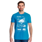Produktbild Tillbaka till framtiden - DeLorean-skisser T-shirt blå