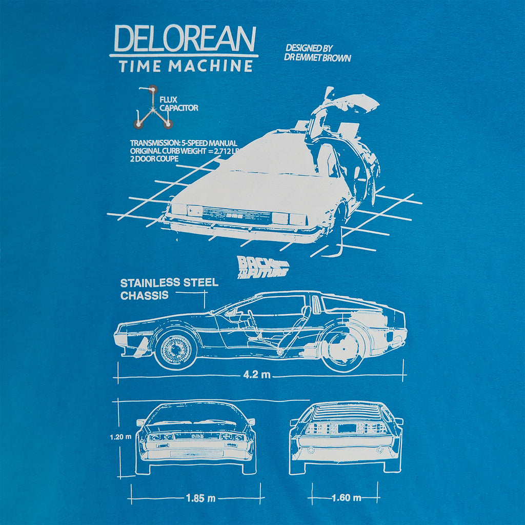 Produktbild Tillbaka till framtiden - DeLorean-skisser T-shirt blå
