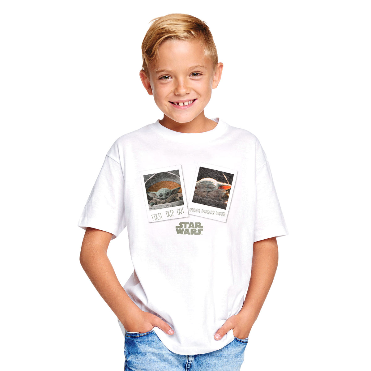 Produktbild The Child First Day Out T-shirt barn vit - Star Wars The Mandalorian