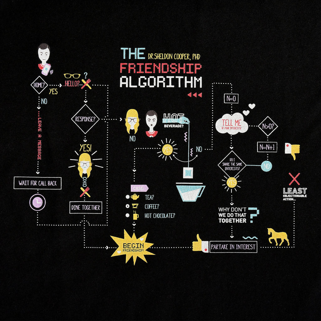 Produktbild The Big Bang Theory - Vänskapsalgoritm T-shirt svart