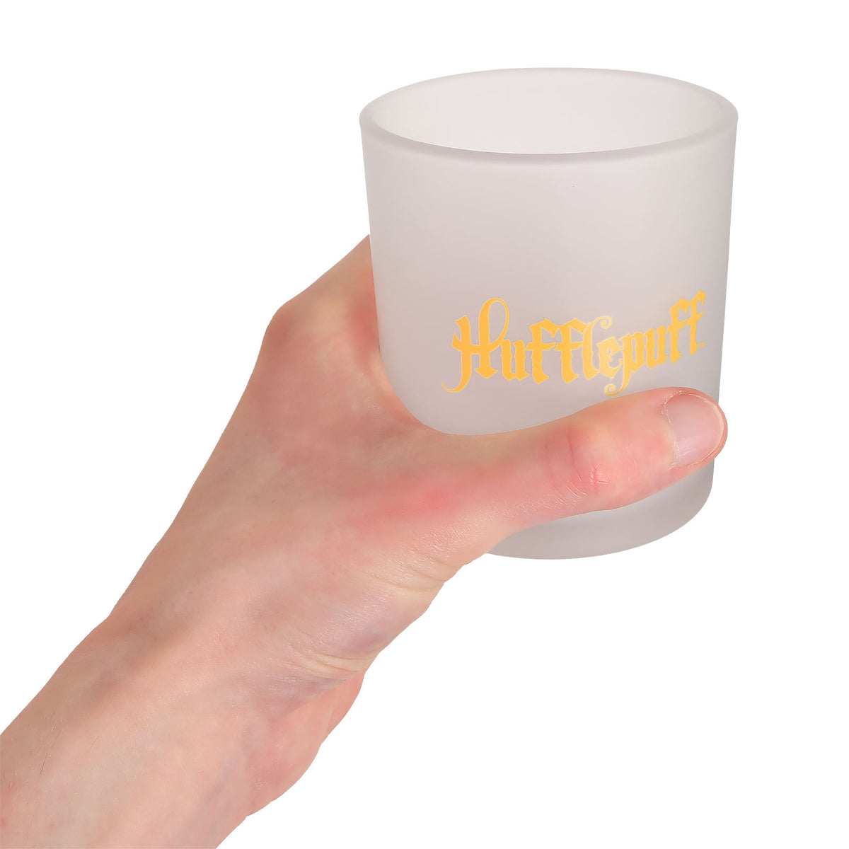 Produktbild Harry Potter - Frostad Hufflepuff-glastumbler med emblem