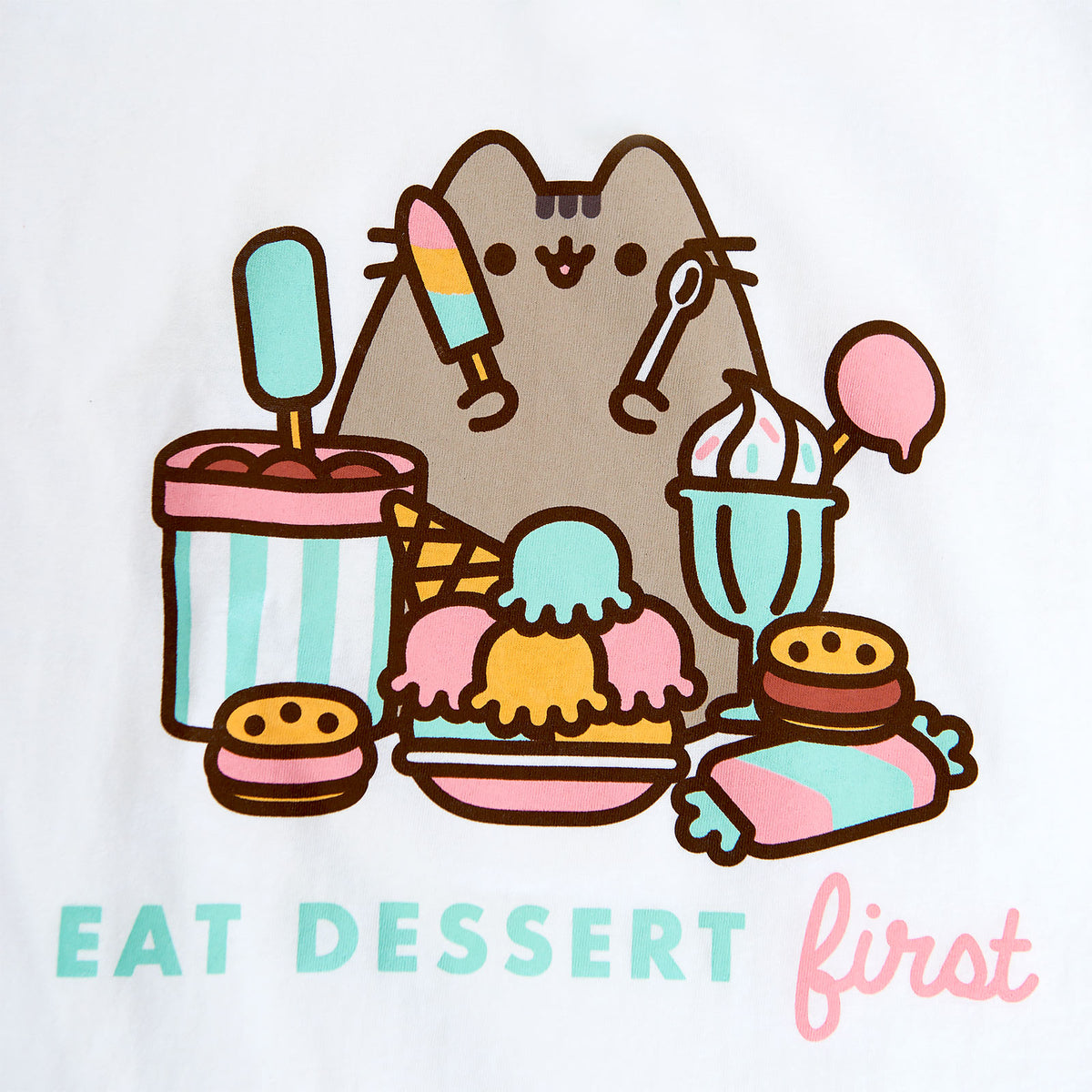 Produktbild Pusheen - Eat Dessert First T-shirt dam vit