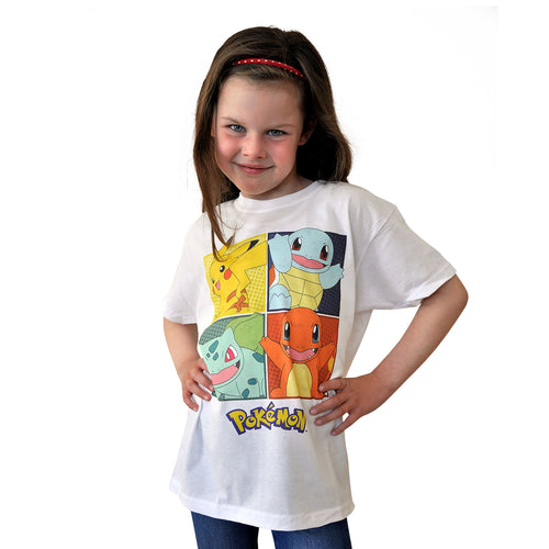 Produktbild Pokemon - Kanto-Starter T-shirt barn vit