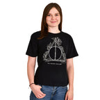 Produktbild Harry Potter - Floral Deathly Hallows T-shirt dam svart