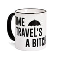 Produktbild Time Travel's a Bitch-mugg för fans av The Umbrella Academy