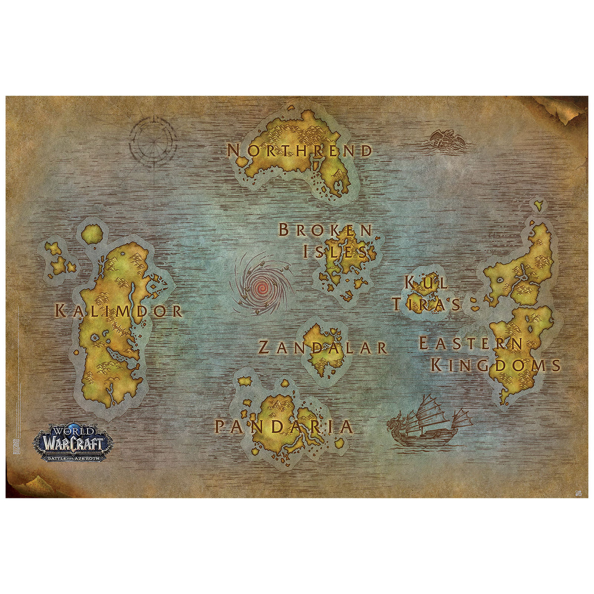 Produktbild World of Warcraft - Karta över Azeroth Maxi Poster