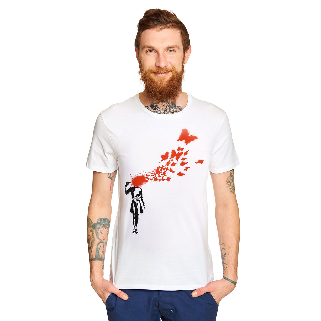 Produktbild Banksy - Girl and Butterflies T-shirt vit