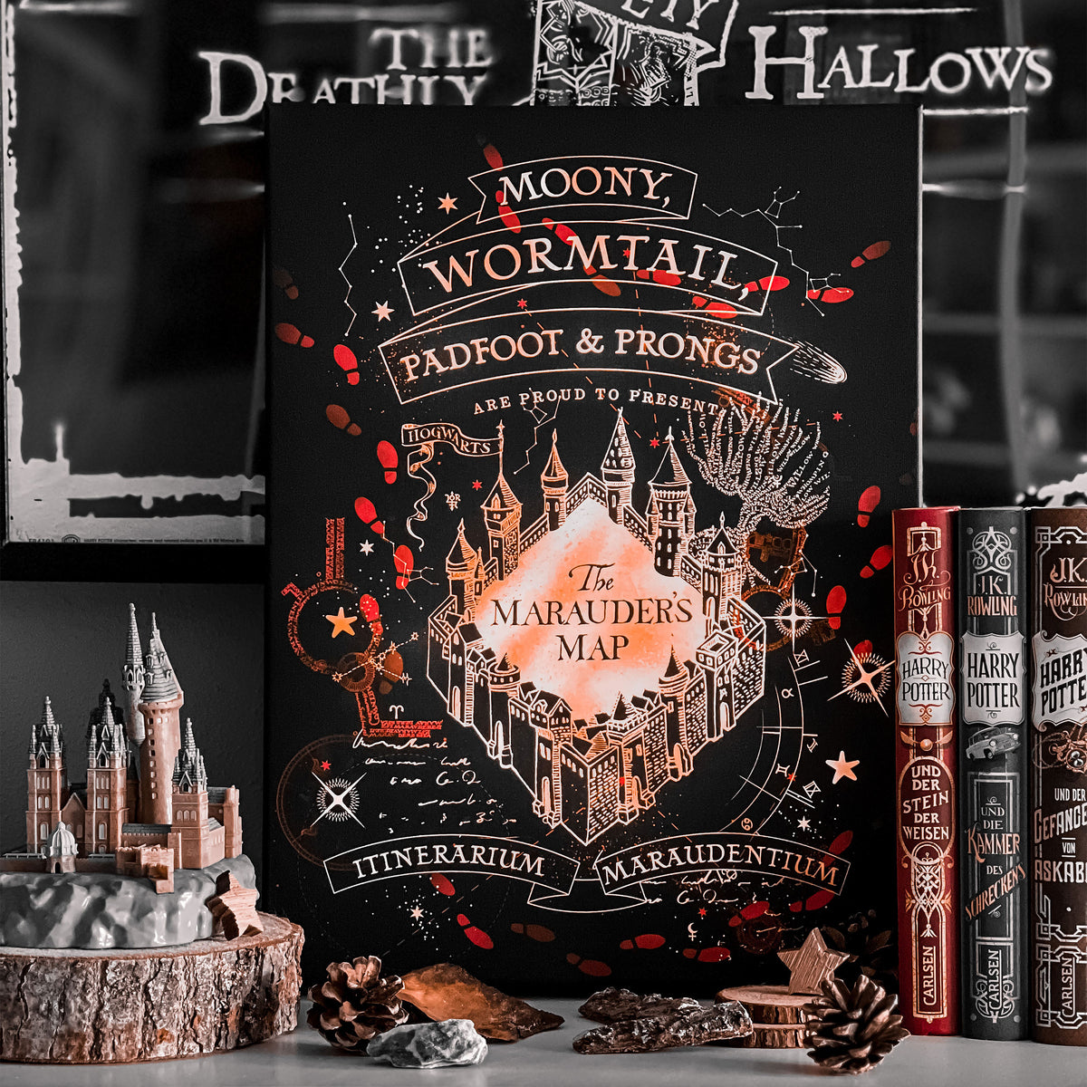 Produktbild Harry Potter - Marodörkartan Väggbild med belysning