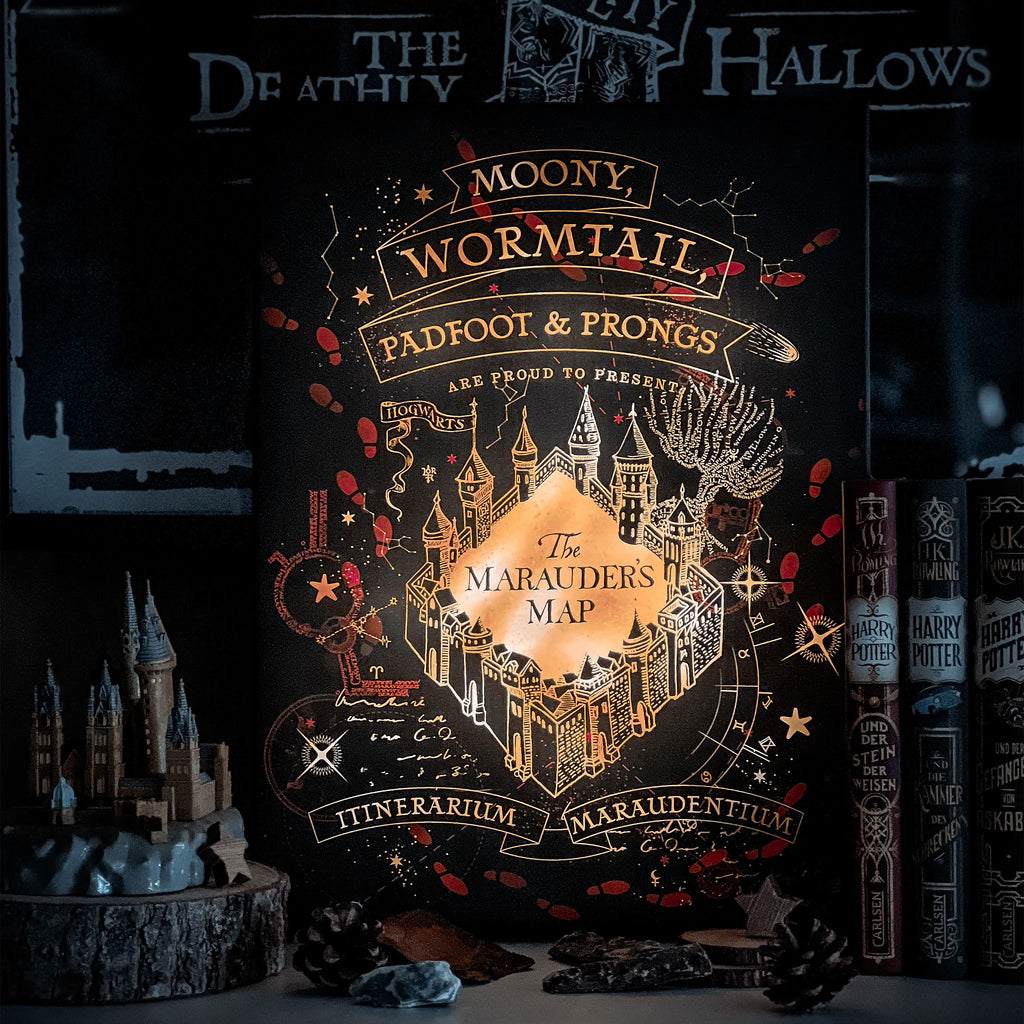 Produktbild Harry Potter - Marodörkartan Väggbild med belysning