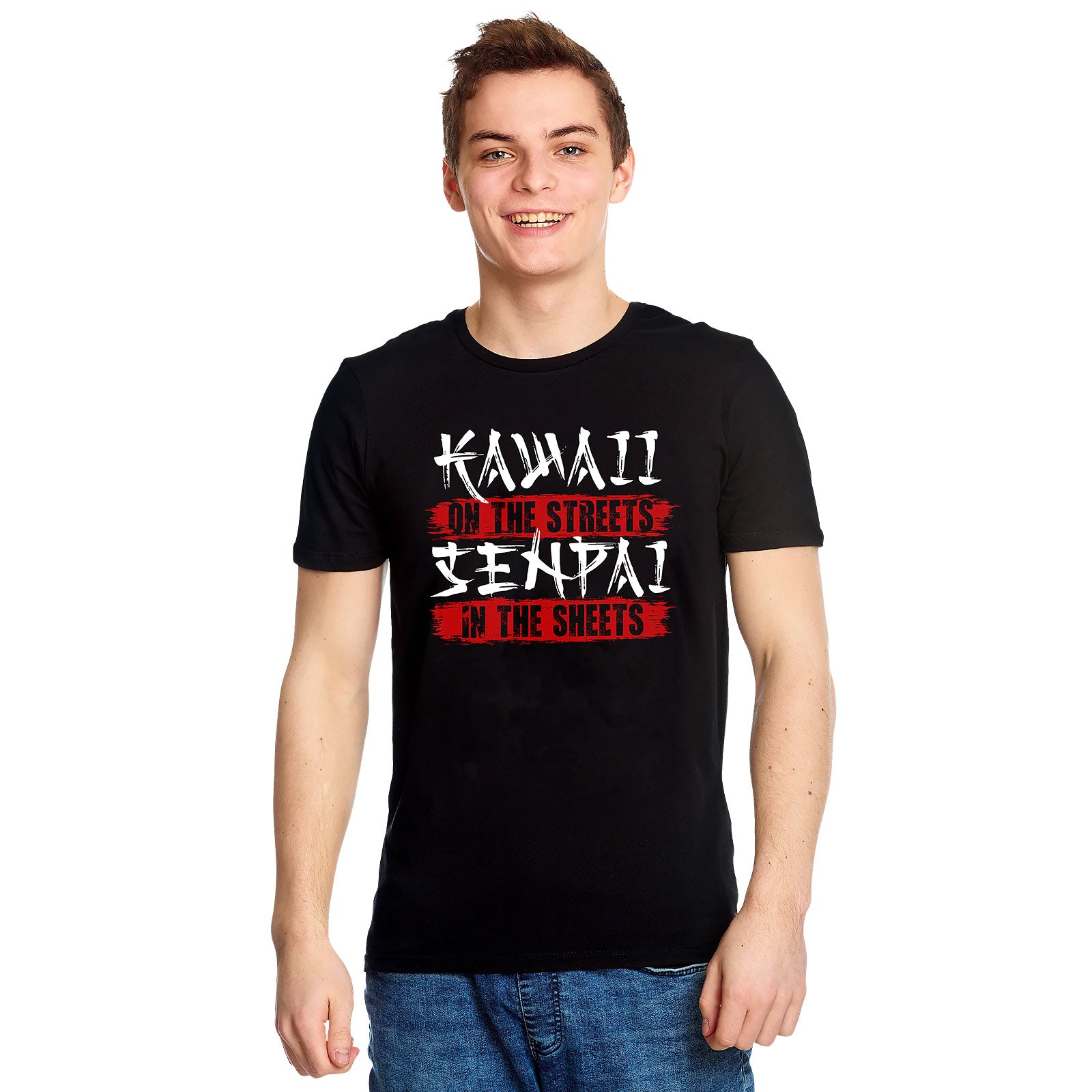 Produktbild Kawaii & Senpai T-shirt för anime-fans svart