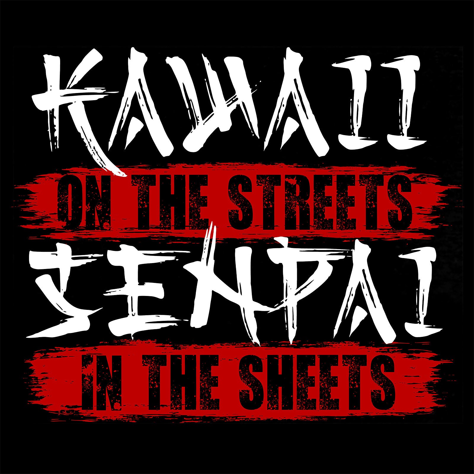 Produktbild Kawaii & Senpai T-shirt för anime-fans svart