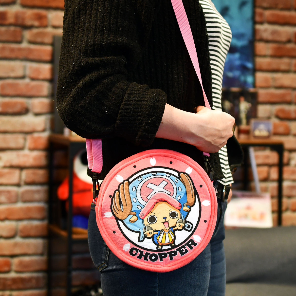 Produktbild One Piece - Chopper Plysch Axelväska rosa