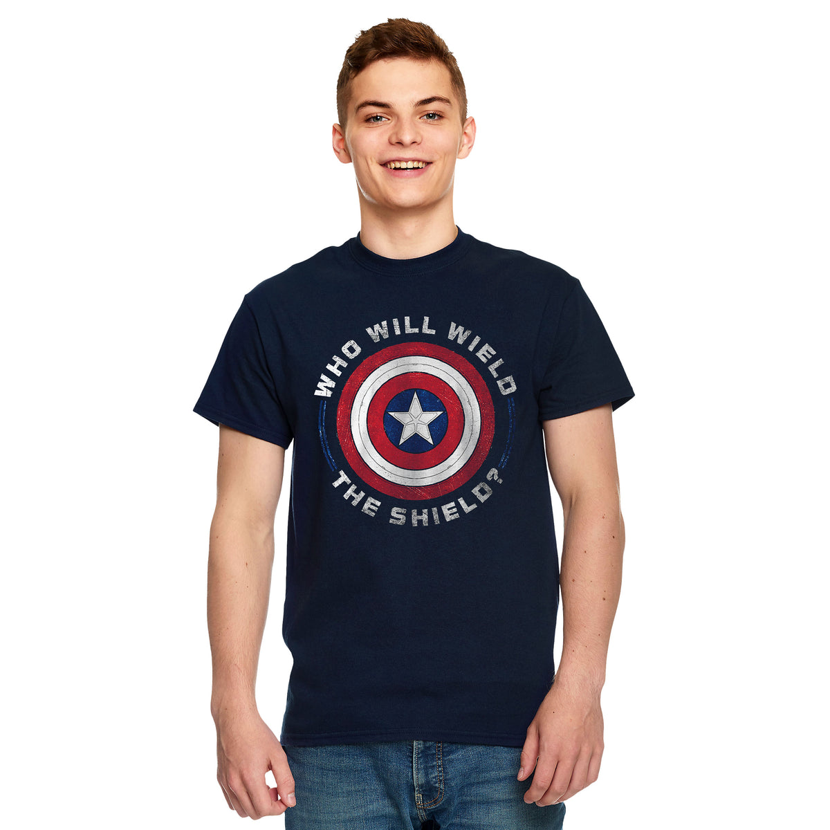 Produktbild Marvel - Who Will Wield The Shield T-shirt blå