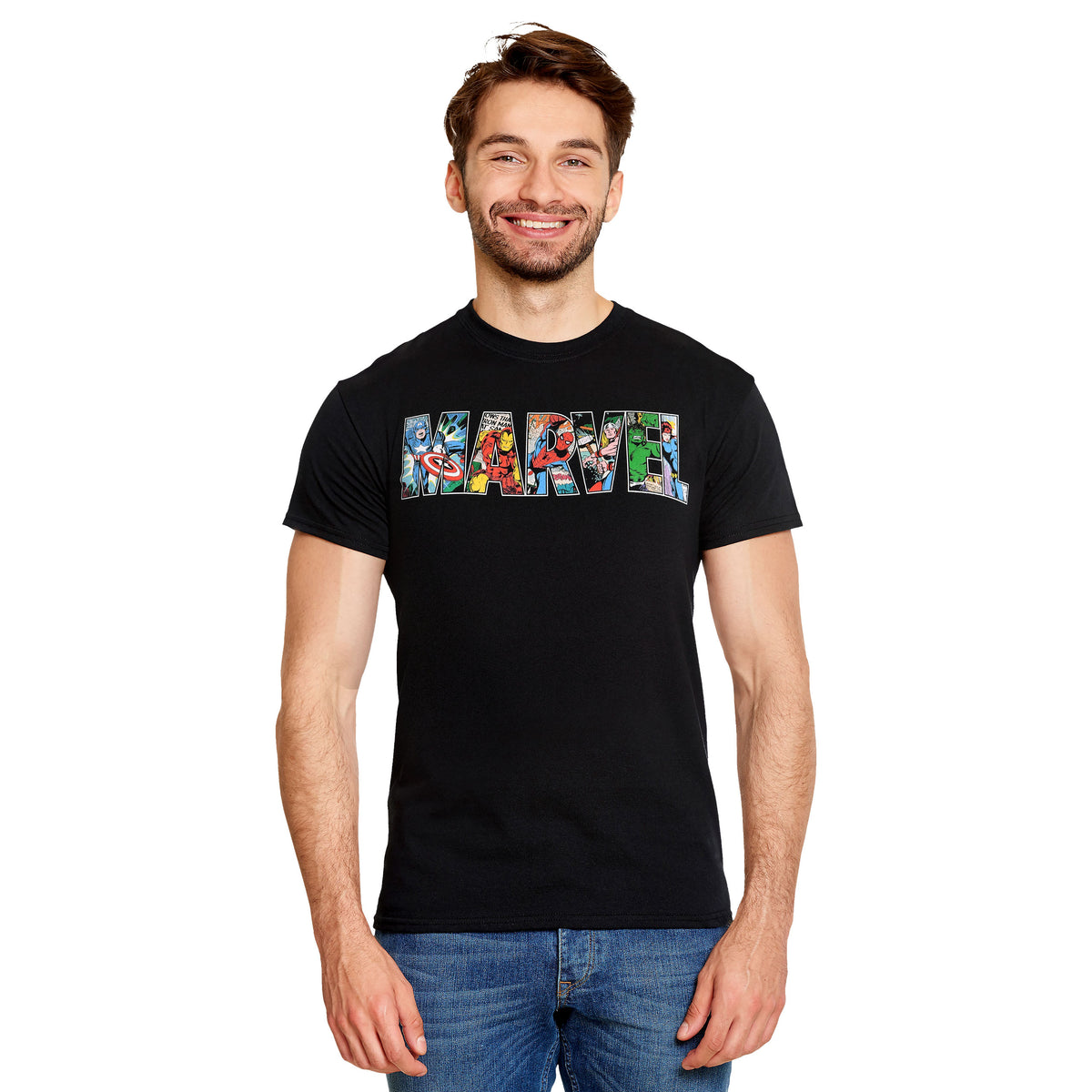 Produktbild Marvel - Comic Strip Logo T-shirt svart