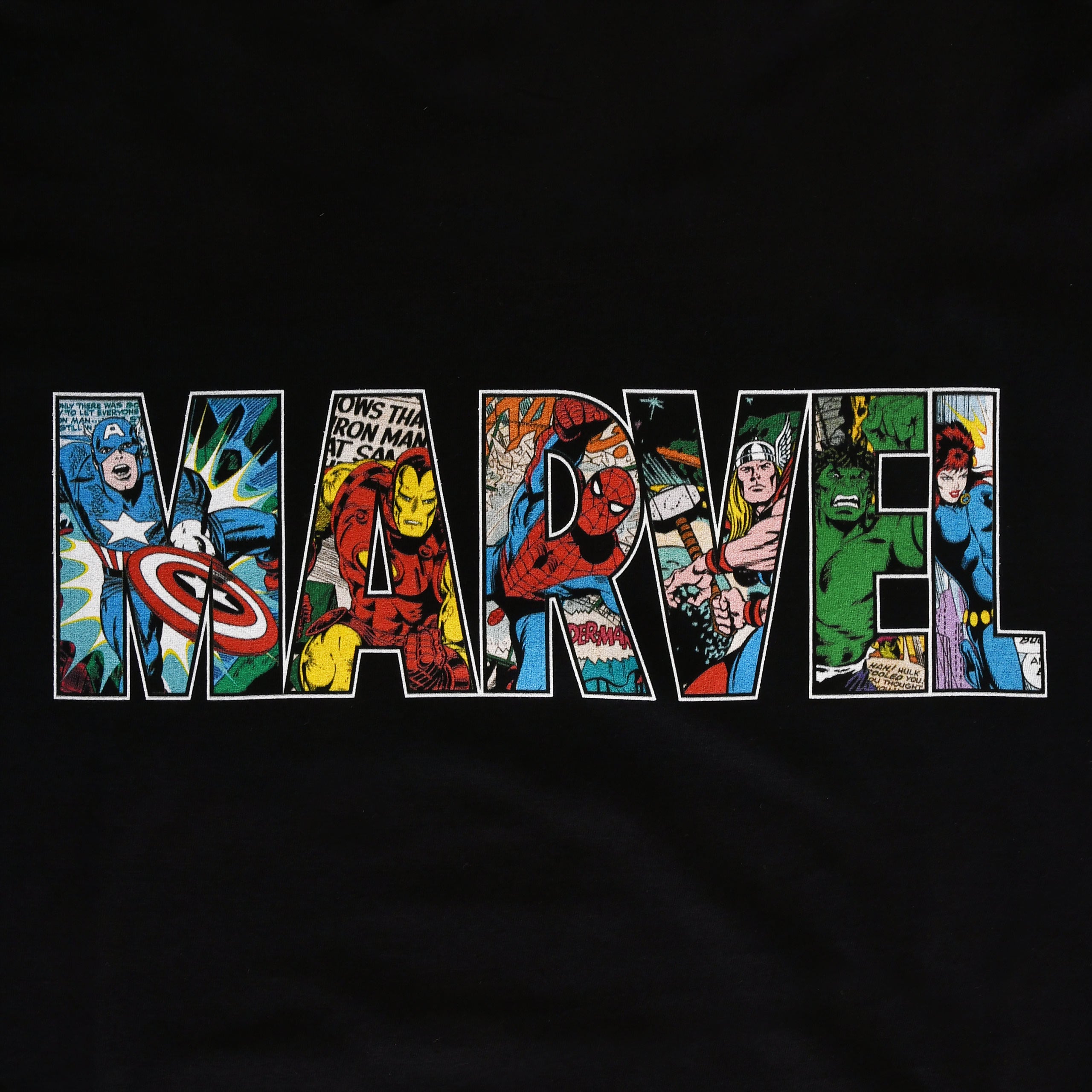 Produktbild Marvel - Comic Strip Logo T-shirt svart