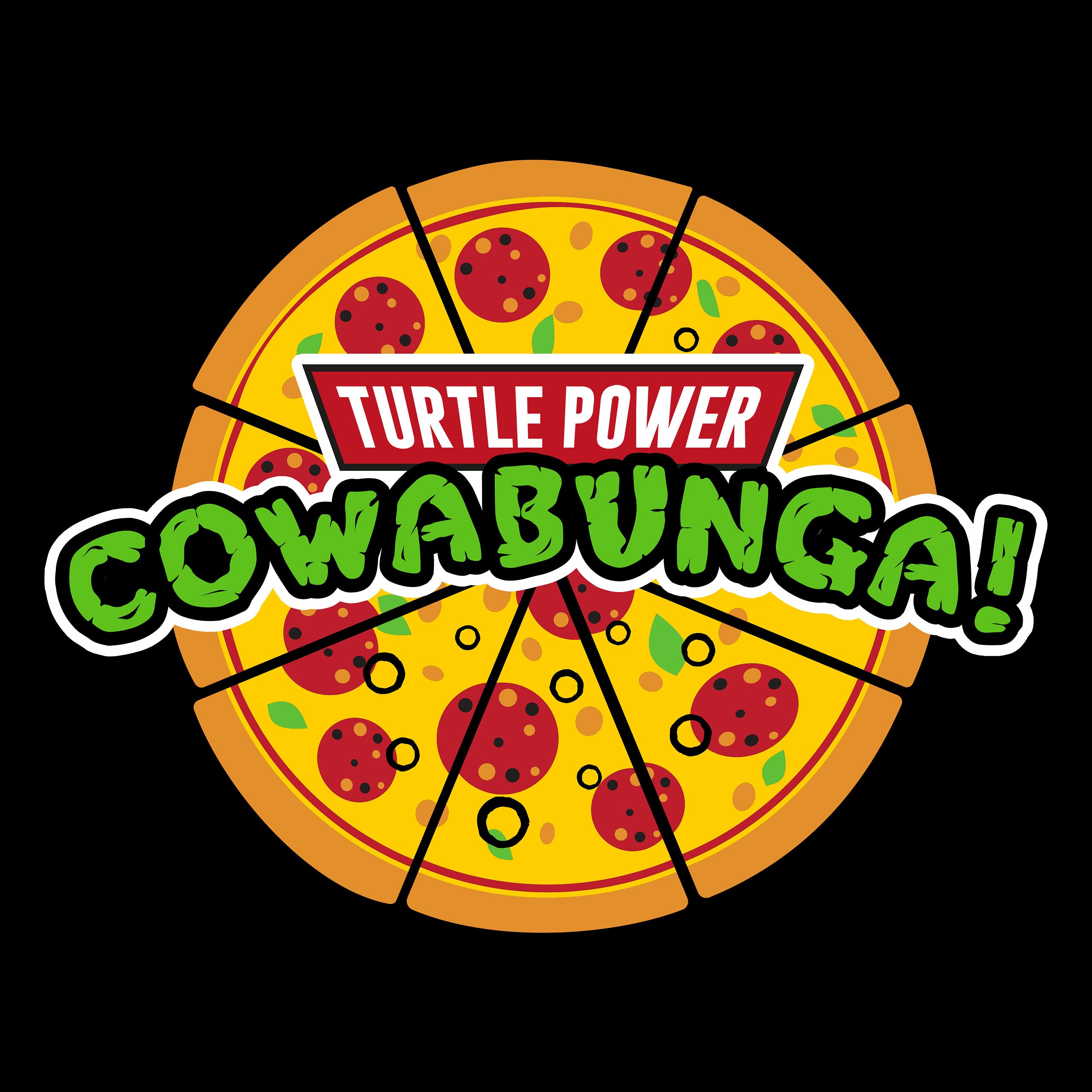 Produktbild Cowabunga Pizza T-shirt för Ninja Turtles-fans svart