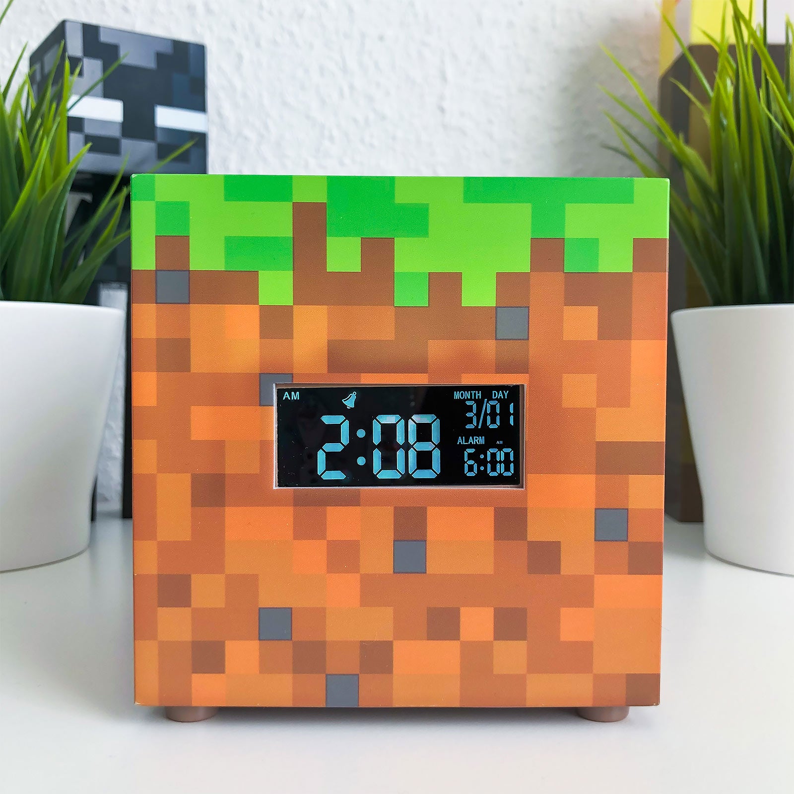 Produktbild Minecraft - Gräsblockväckarklocka med ljus