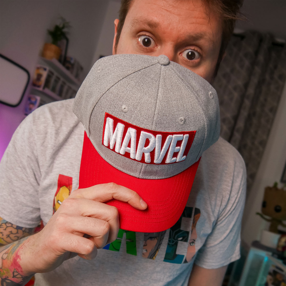 Produktbild Marvel - Logotyp Keps grå-röd