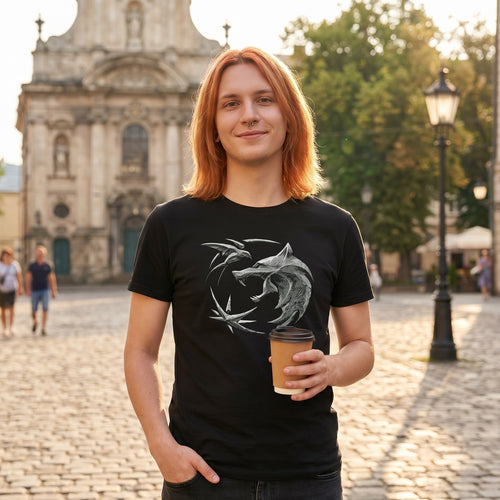 Produktbild Witcher - Svart T-shirt med vargemblem