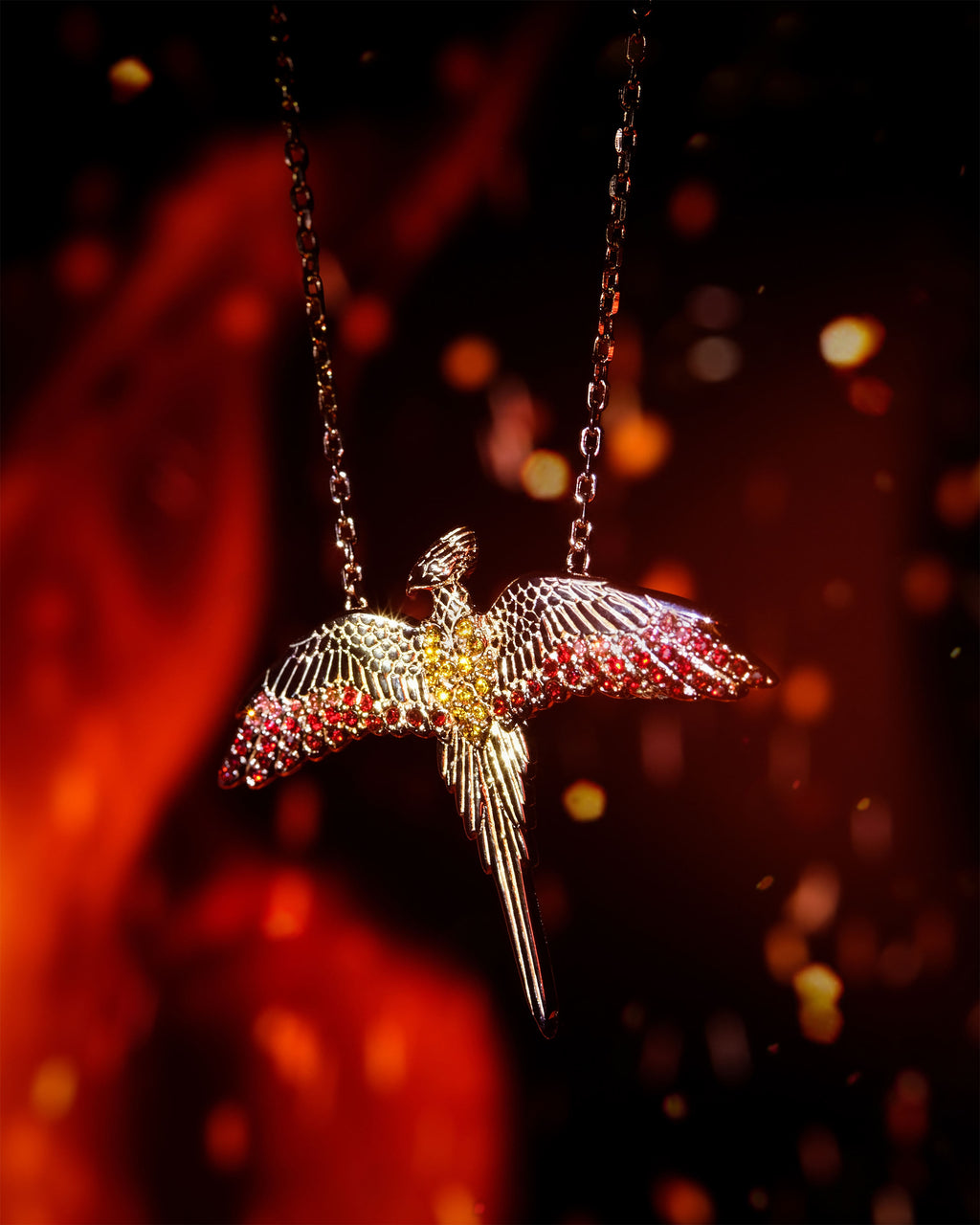 Produktbild Harry Potter - Fawkes halsband med kristaller