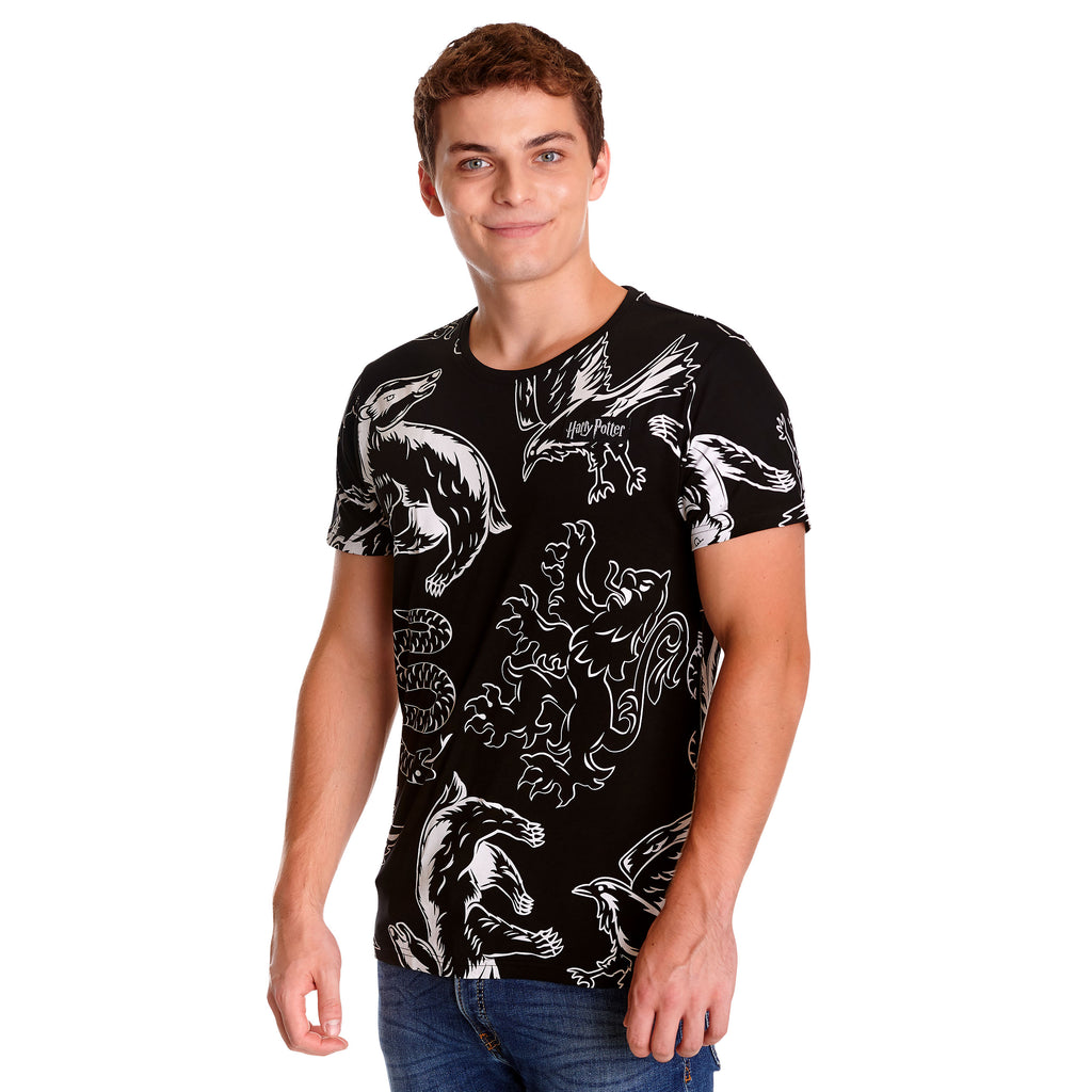 Produktbild Harry Potter - Svart och Vit Husvapen T-Shirt