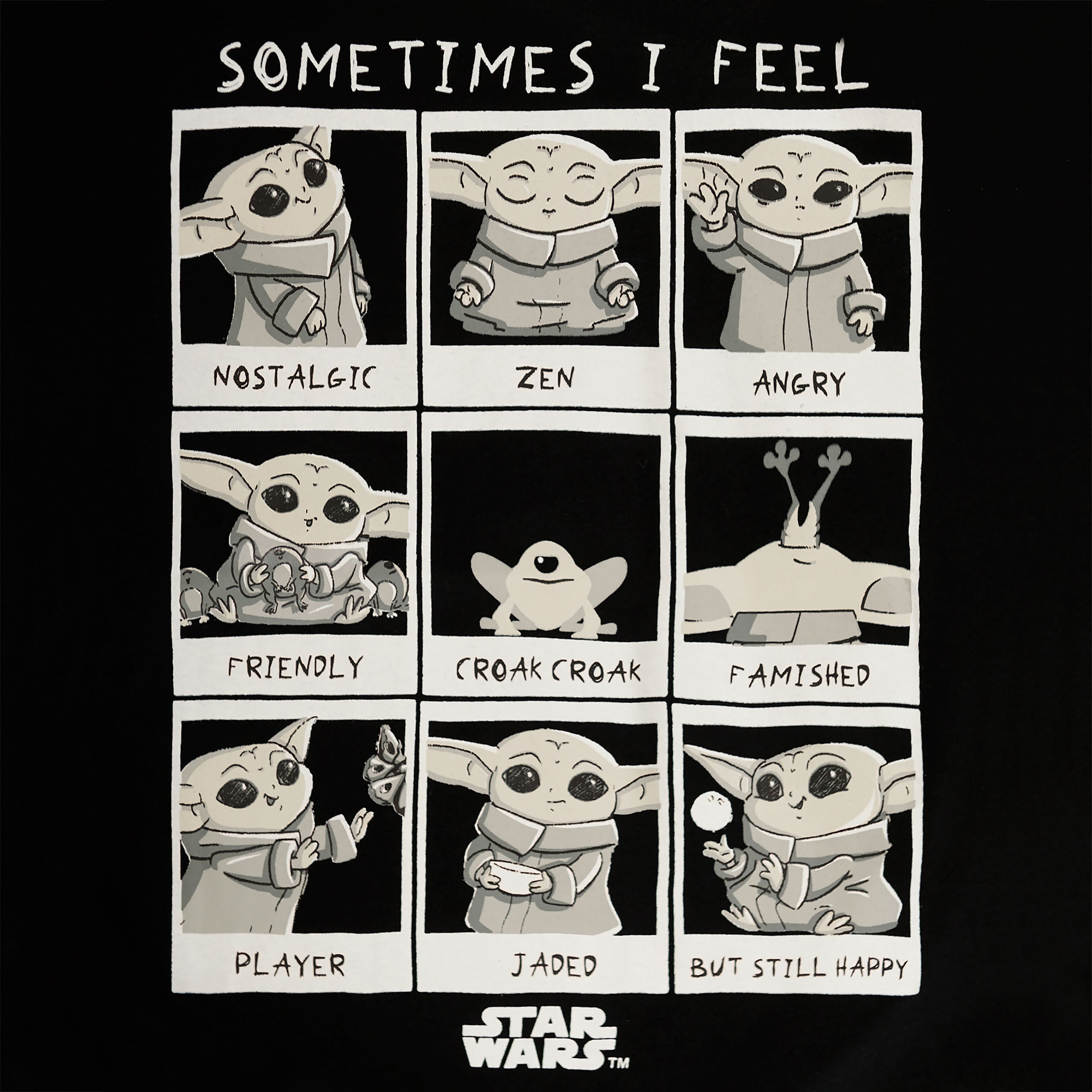 Produktbild Grogu Emotions T-shirt dam svart - Star Wars The Mandalorian