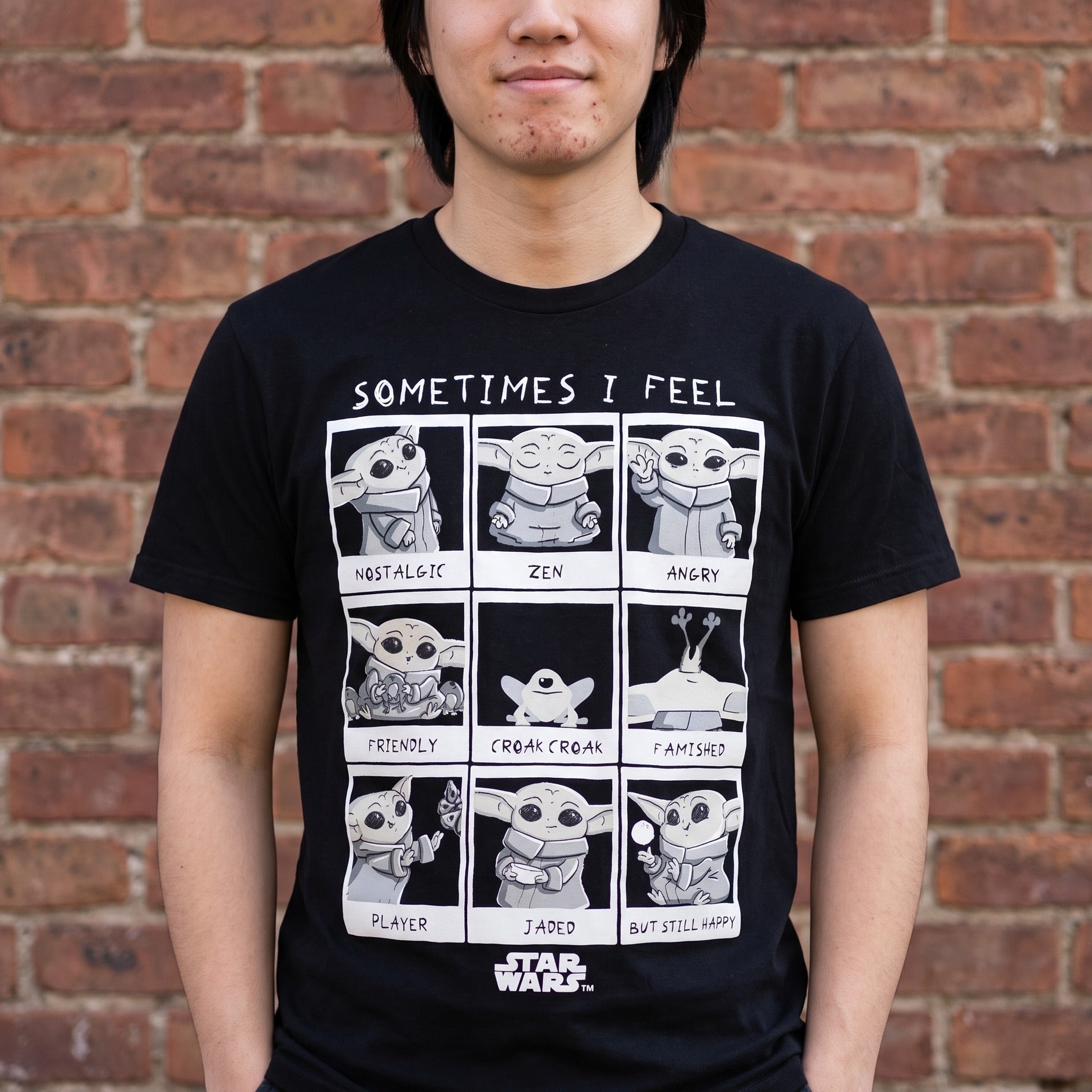 Produktbild Grogu Emotions T-shirt dam svart - Star Wars The Mandalorian