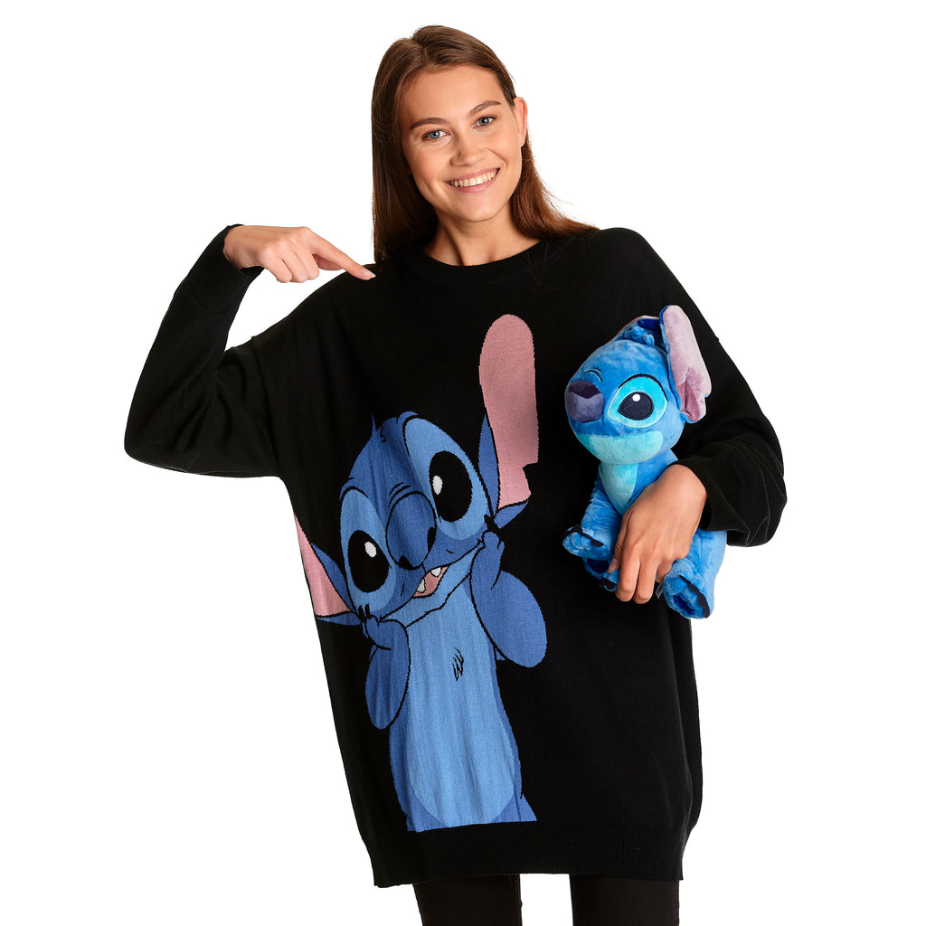 Produktbild Lilo & Stitch - Oversize tröja dam svart