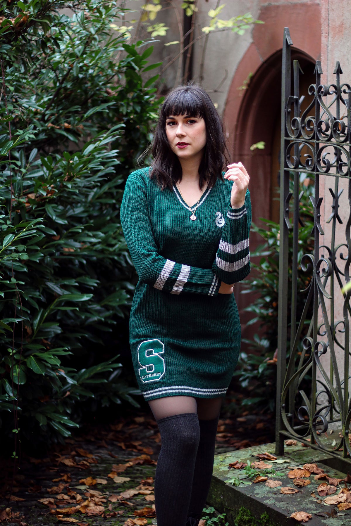 Produktbild Harry Potter - Slytherin stickad klänning grön