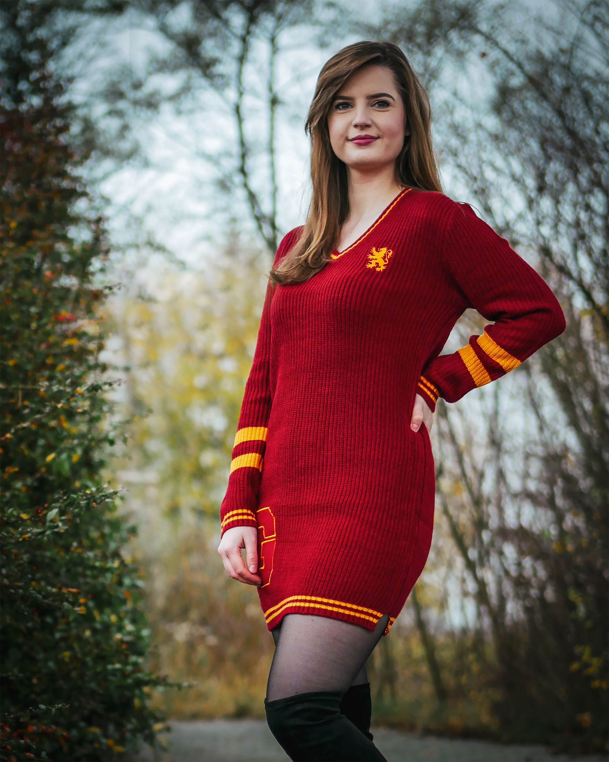 Produktbild Harry Potter - Gryffindor Stickad Klänning Röd