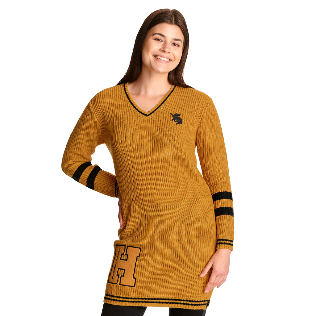 Produktbild Harry Potter - Hufflepuff stickad klänning gul