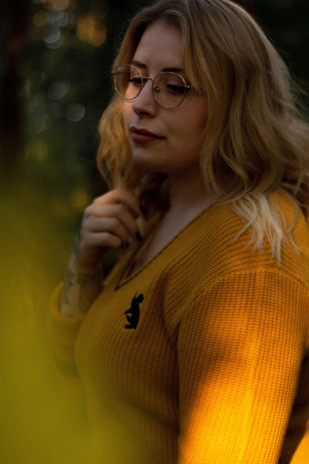 Produktbild Harry Potter - Hufflepuff stickad klänning gul