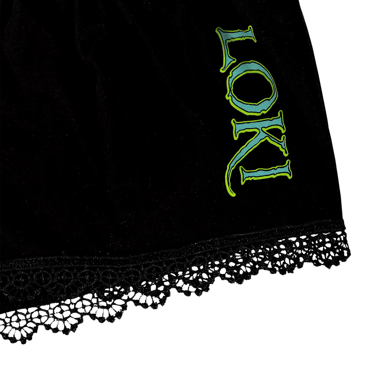 Produktbild Loki - Logo Pyjamas dam kort med spets svart