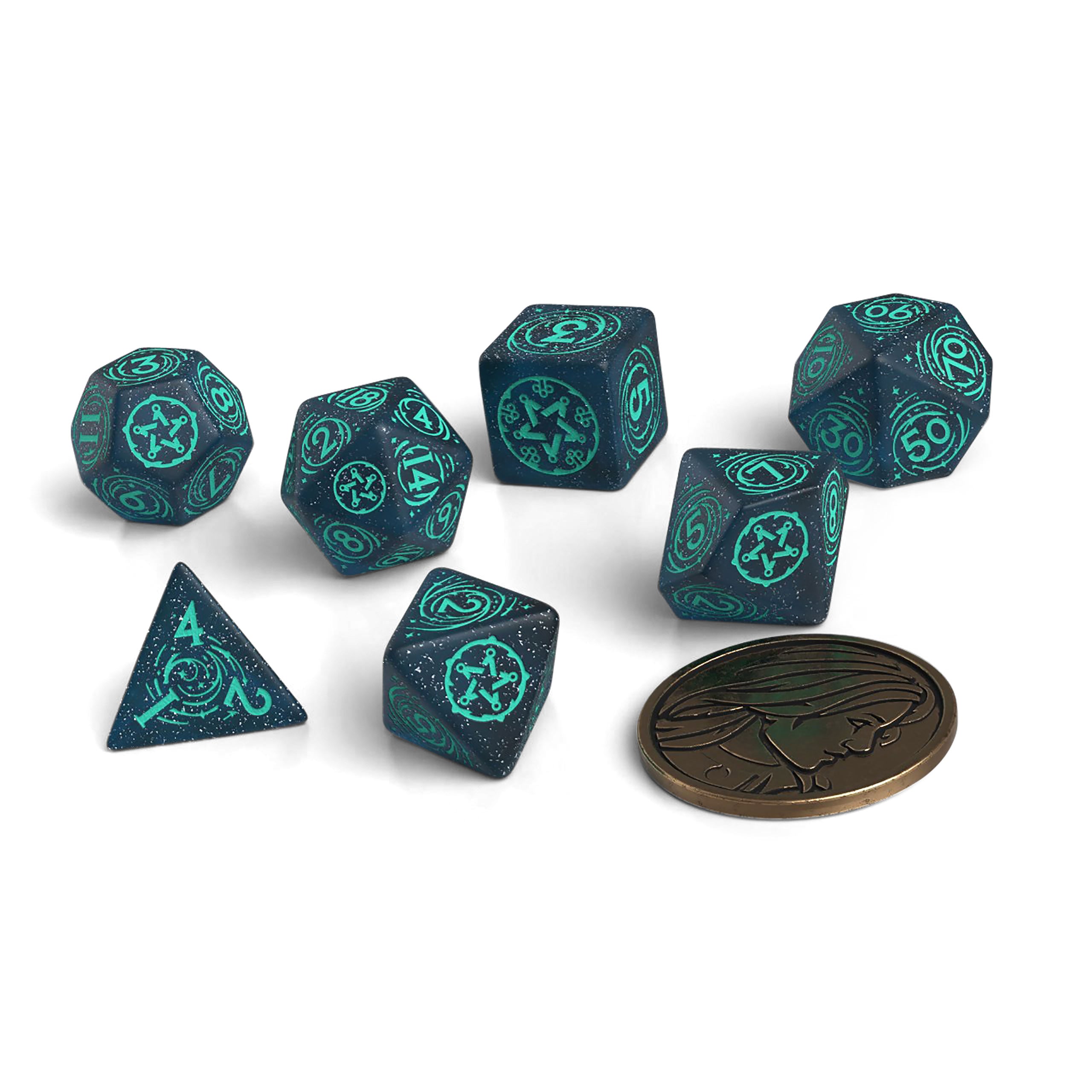 Produktbild Witcher - Yennefer Sorceress Supreme RPG Tärningsset 7-delat med samlarmynt