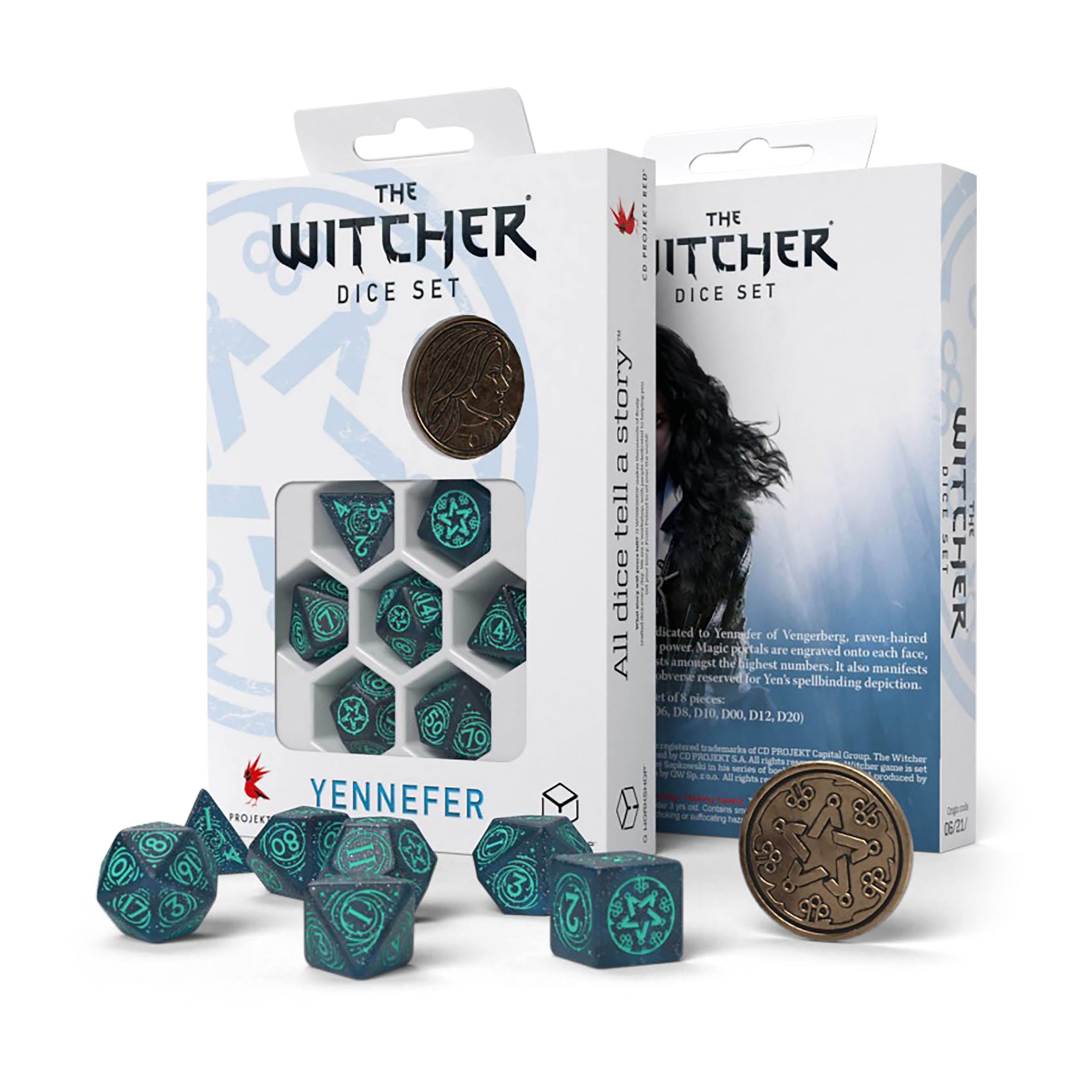 Produktbild Witcher - Yennefer Sorceress Supreme RPG Tärningsset 7-delat med samlarmynt