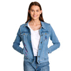 Produktbild Lilo & Stitch - Flowers Jeansjacka dam blå