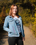 Produktbild Lilo & Stitch - Flowers Jeansjacka dam blå