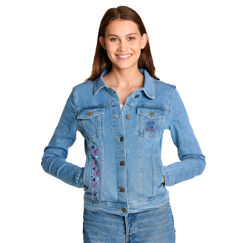 Produktbild Lilo & Stitch - Flowers Jeansjacka dam blå