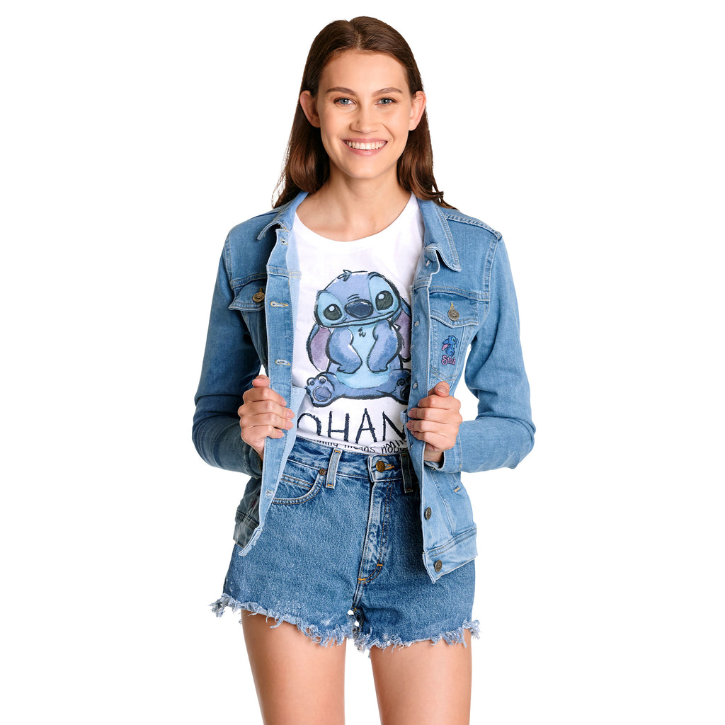 Produktbild Lilo & Stitch - Flowers Jeansjacka dam blå