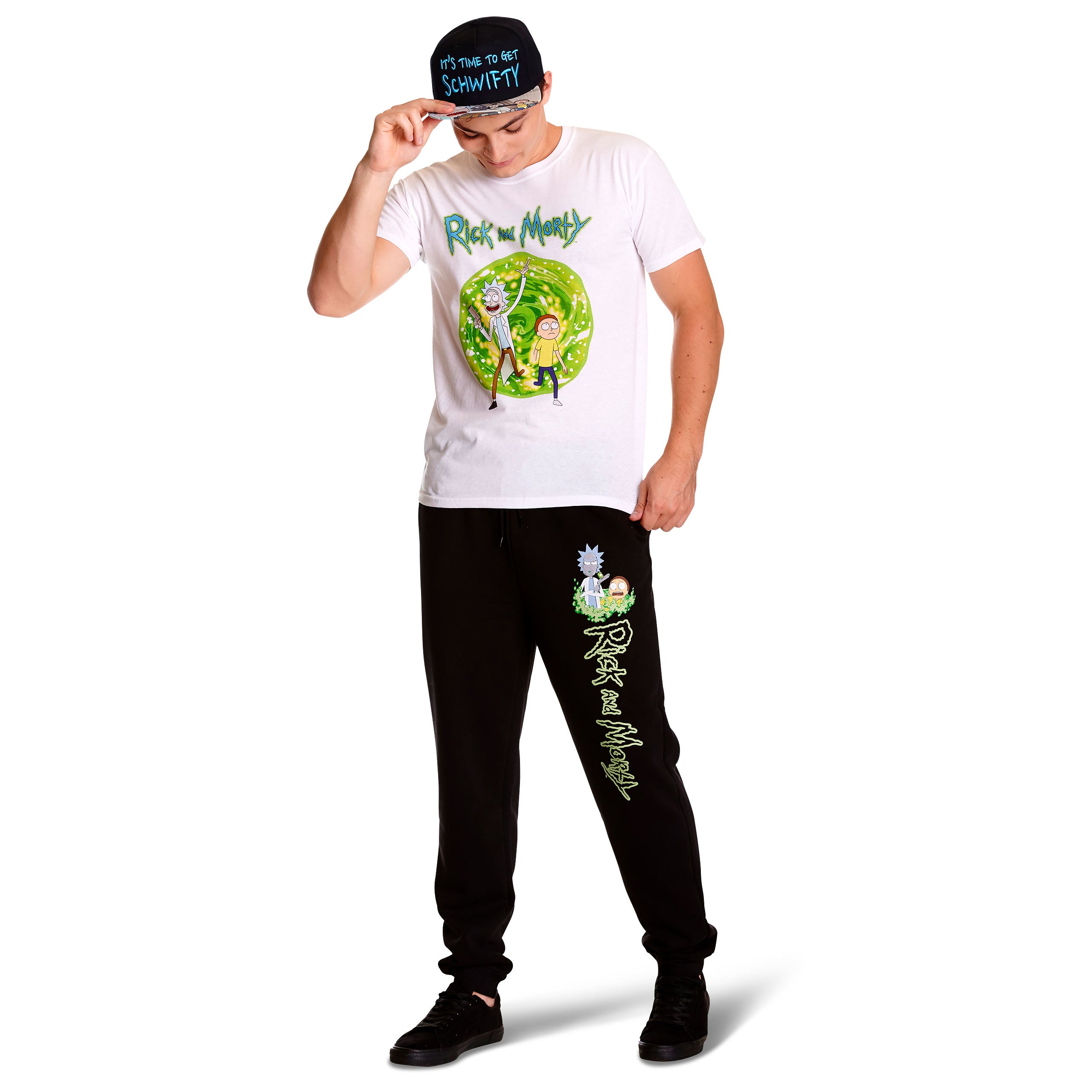Produktbild Rick and Morty - Logo mjukisbyxor Glow in the Dark svart