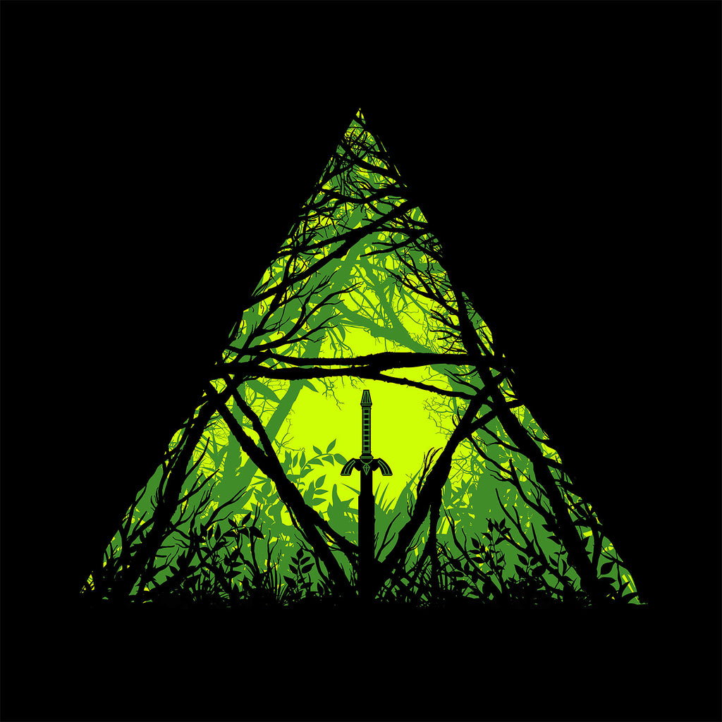 Produktbild Masterschwert i skogen T-shirt för Zelda-fans svart